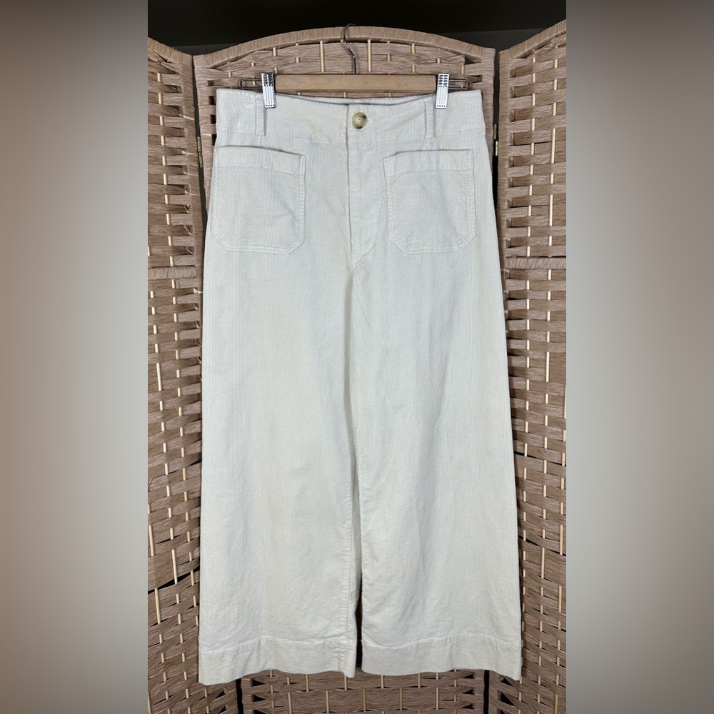 Anthropologie Maeve The Colette Corduroy Crop Wide-Leg Pants - Size 30 - Picture 4 of 12
